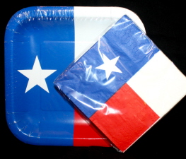 Texas Flag Dessert Plate and Napkin