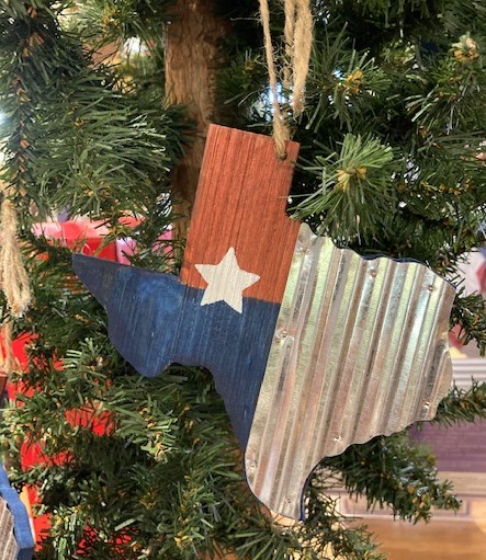 Corrugated Tin-Style Texas Ornament