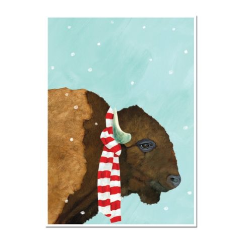 Christmas Boxed Cards, Buffalo with Scarf