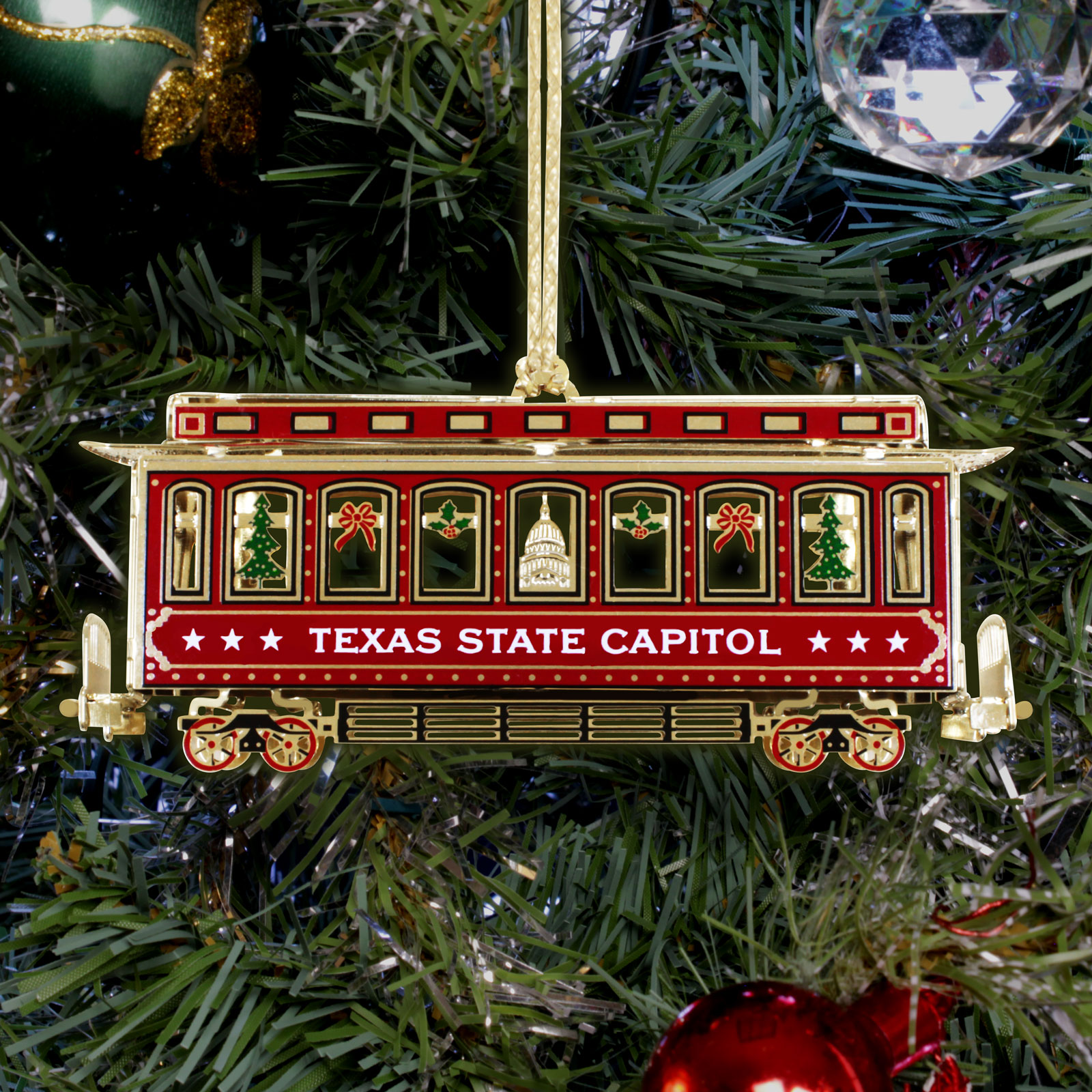 Texas christmas ornament state capitol