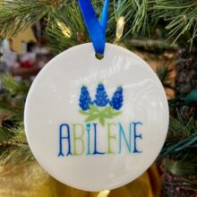 Ornament, Abilene Ceramic Bluebonnet