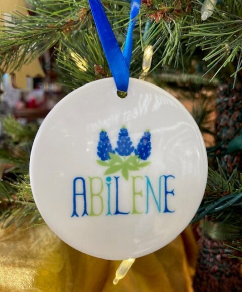 Ornament, Abilene Ceramic Bluebonnet