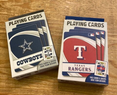 Dallas Cowboys, Texas Rangers playing cards