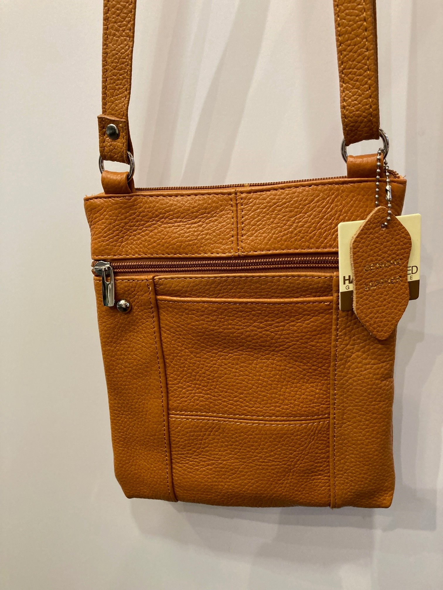 Leather Crossbody Bag, Oval Pocket | Texas Star Trading
