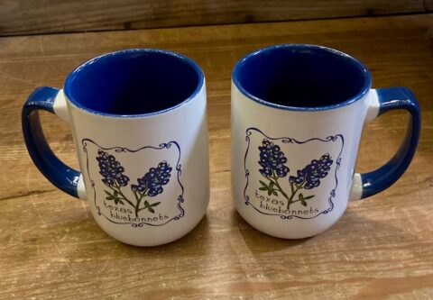 Mug, Bluebonnets with Blue Handle