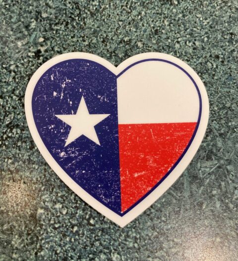 Sticker, Texas Heart Flag