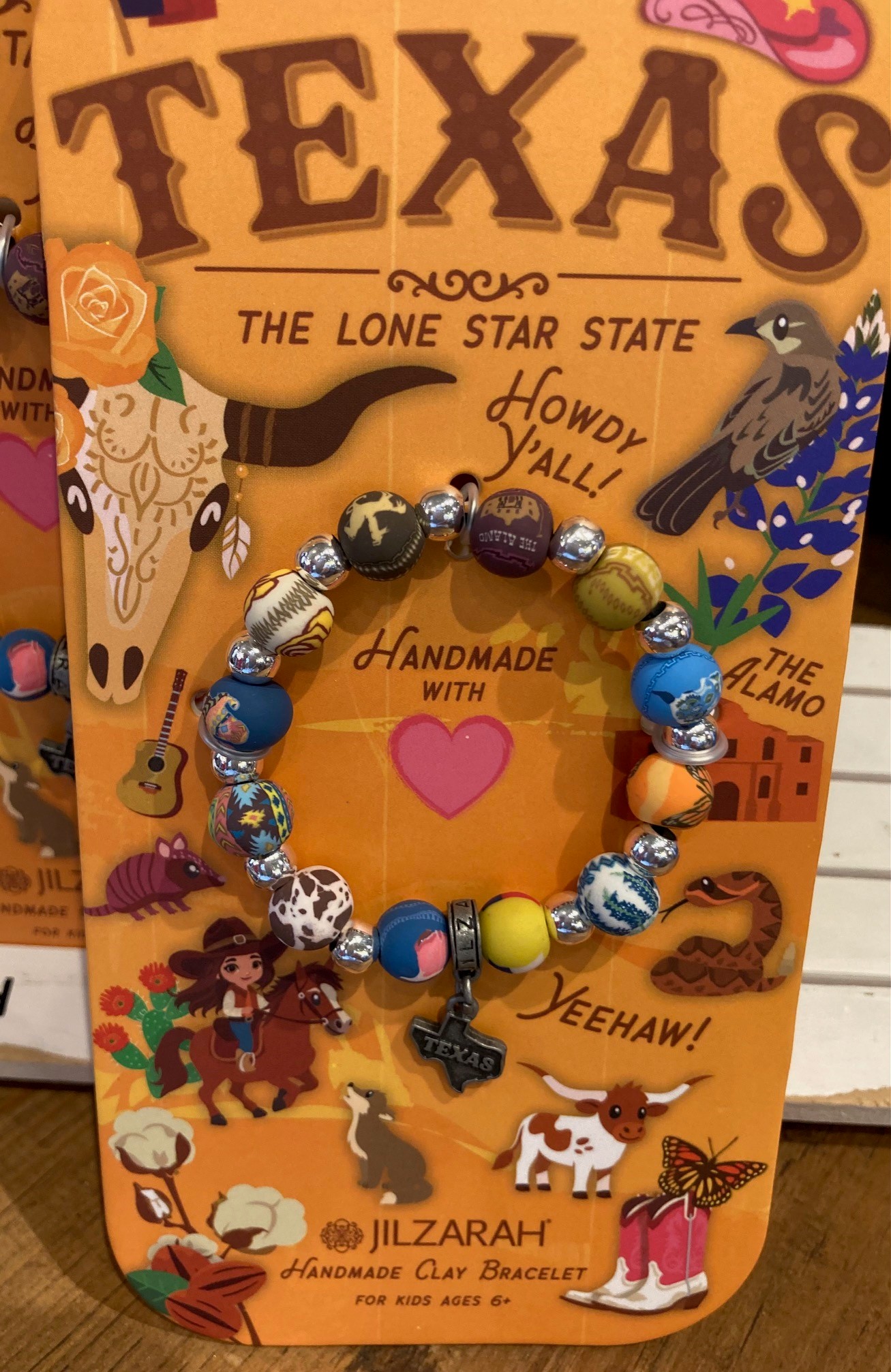 Texas Bead & Charm Bracelet for Kids